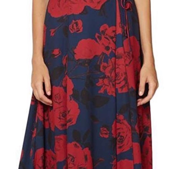 Tainted Roses Floral Wrap Front Slit Maxi Dress - Picture 4 of 5
